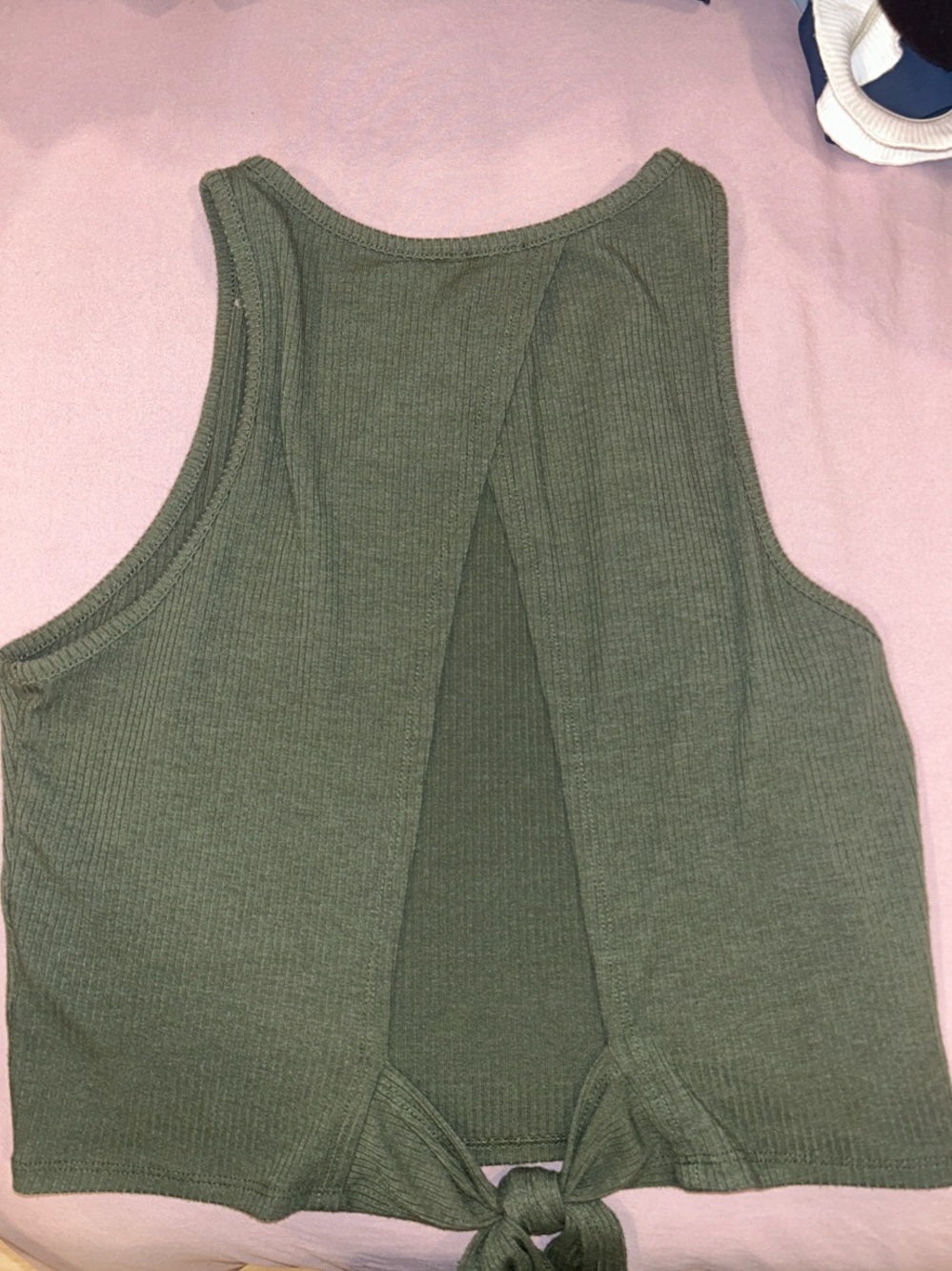 Blue Rain Olive Ribbed Tank Top - Picture 2 of 2